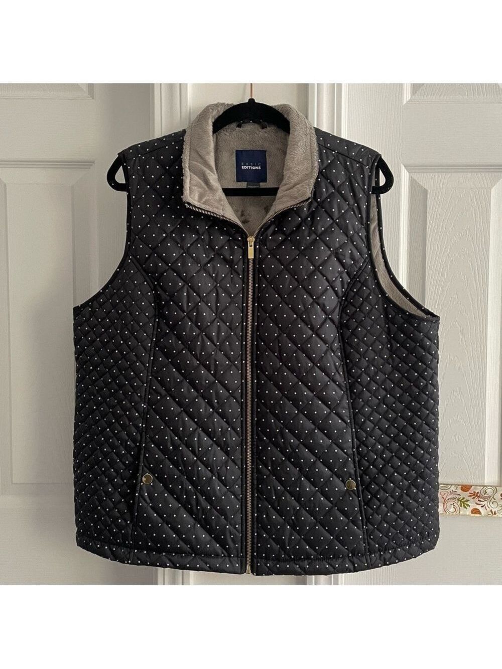 Basic Editions Women’s Black Quilted Vest
